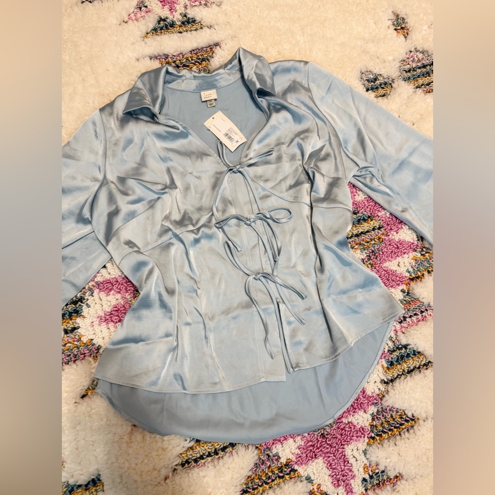a new day Light Blue Women's Blouse - Picture 3 of 6